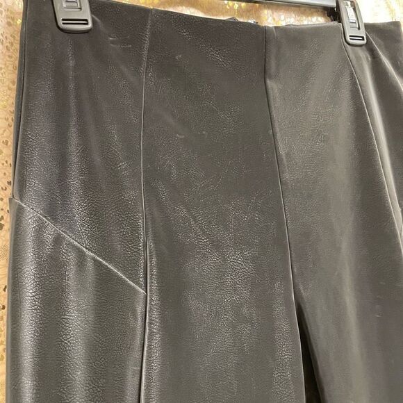 Guess By Marciano High Waisted Myera Reflective Wet Look Black Pants Large - Picture 3 of 12